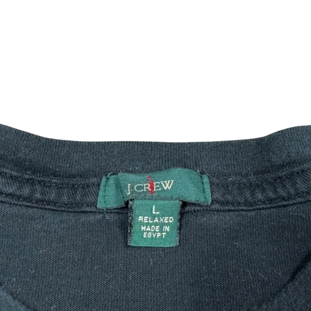J. Crew Egypt Made Black Blank Relaxed Fit Cotton Shirt Men's Large
